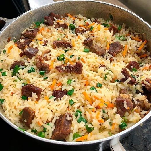 Arroz com Carne de Sol Delicioso